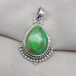 Green Copper Turquoise Pendant: Sterling Silver Boho Necklace