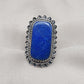 Natural Lapis Lazuli 925 Sterling Silver Ring: Boho September Birthstone Handmade