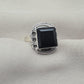925 Sterling Silver Black Onyx Ring Natural Gemstone Square Cut Handmade Jewelry