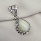 Natural Opal Silver Pendant 925 Sterling Silver Jewelry Pear Shape Cabochon Handmade Gemstone