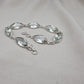 925 Sterling Silver Green Amethyst Bracelet Marquise shape Gemstone Elegant Link Bracelet Gift