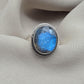 Labradorite Ring 925 Sterling Silver Blue Flash Gemstone Boho Statement Jewelry Gift For Her