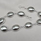 925 Sterling Silver Pyrite Bracelet Minimal Oval Link Handmade Jewelry