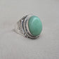 Chrysoprase Ring 925 Sterling Silver Natural Green Chrysoprase Statement Jewelry