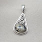 Sterling Silver Dalmatian Jasper Pendant: Teardrop Boho Necklace