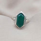 Green Onyx Hexagon Ring: 925 Sterling Silver, Handmade Jewelry