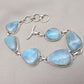 925 Sterling Silver Larimar Bracelet Blue Ocean Gemstone Statement Bracelet Gift for Her