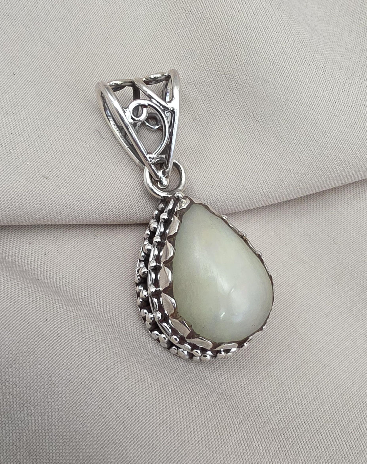 Natural Opal Silver Pendant 925 Sterling Silver Jewelry Pear Shape Cabochon Handmade Gemstone
