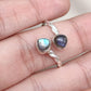 Labradorite Heart Sterling Silver Ring: Adjustable Boho Jewelry