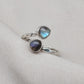 Labradorite Heart Sterling Silver Ring: Adjustable Boho Jewelry