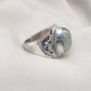 Prehnite 925 Sterling Silver Ring: Handmade Boho Healing Crystal