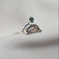 Smoky Quartz Ring 925 Silver Dual Stone Moss Agate Statement Ring Half Moon Jewelry