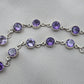 Amethyst 925 Sterling Silver Gemstone Bracelet Natural Purple Gemstone Oval Link Jewelry