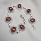 Amber 925 Sterling Silver Bracelet Oval Cabochon Adjustable Bracelet Handmade Gemstone Gift for Her