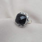 925 Sterling Silver Black Onyx Ring Cushion Cut Natural Gemstone Handmade Vintage Style Gift