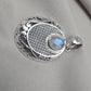 Rainbow Moonstone Pendant 925 Sterling Silver Moon Design Necklace June Birthstone Crystal Jewelry Gift
