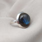 Blue Flash Labradorite Ring: 925 Sterling Silver Boho Jewelry