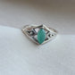 Green Onyx Ring Marquise Cut 925 Sterling Silver Boho Geometric Statement Jewelry