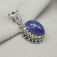 Natural Tanzanite Cabochon Pendant 925 Sterling Silver Handmade Blue Violet Gemstone Jewelry Gift
