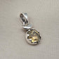925 Sterling Silver Citrine Pendant: Round Faceted Gemstone, Wholesale Jewelry