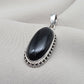 Black Onyx Pendant: 925 Sterling Silver Oval Gemstone Necklace Protection Jewelry Healing Crystal Gift