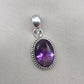 925 Sterling Silver Oval Amethyst Pendant: Healing Crystal Jewelry