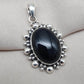 Handmade Black Onyx Sterling Silver Pendant: Protection Amulet