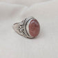 Strawberry Quartz 925 Sterling Silver Ring: Handmade Boho Gemstone Jewelry