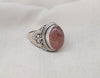 Strawberry Quartz 925 Sterling Silver Ring: Handmade Boho Gemstone Jewelry