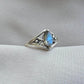 925 Sterling Silver Labradorite Ring Marquise Blue Flash Gemstone Geometric Modern Minimal Ring