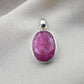 925 Sterling Silver Oval Ruby Pendant, July Birthstone Jewelry, Handmade Bezel Setting