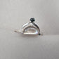 Mother of Pearl Doublet  Ring 925 Sterling Silver Dual Stone Moss Agate Statement Ring