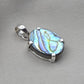 925 Sterling Silver Abalone Shell Pendant, Natural Iridescent Shell Necklace, Oval Abalone Gemstone Jewelry, Ocean Inspired Gift for Women