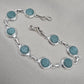 925 Sterling Silver Amazonite Bracelet Aqua Blue Gemstone Boho Vintage Bracelet for Women