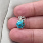 925 Sterling Silver Blue Copper Turquoise Hexagon Pendant Handmade Jewelry