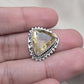 Lemon Quartz Ring 925 Sterling Silver Natural Yellow Gemstone Triangle Cut Ring