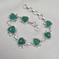 Green Onyx Bracelet 925 Sterling Silver Statement Gemstone Bracelet