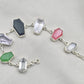 925 Sterling Silver Multi Gemstone Bracelet Coffin Cut Link Bracelet Handmade Jewelry