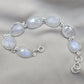 Rainbow Moonstone 925 Sterling Silver Bracelet Natural Handmade