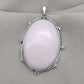Natural Pink Opal 925 Sterling Silver Pendant: Handmade Oval Gemstone Necklace