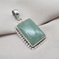 Green Aventurine Pendant 925 Sterling Silver May Birthstone Necklace Healing Heart Chakra Jewelry