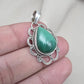 Teardrop Malachite Pendant: 925 Sterling Silver Healing Crystal Necklace