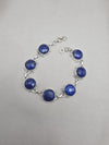 925 Sterling Silver Lapis Lazuli Bracelet Blue Gemstone Jewelry Statement Bracelet Gift for Her