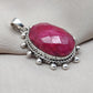 Handmade Ruby Pendant Necklace: Oval Faceted 925 Sterling Silver, July Birthstone