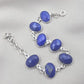 925 Sterling Silver Lapis Lazuli Bracelet Natural Blue Gemstone Bracelet Handmade Jewelry