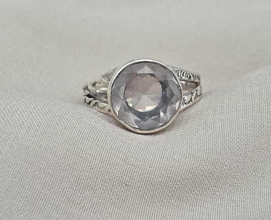Rose Quartz 925 Sterling Silver Ring: Handmade Boho Gemstone Jewelry
