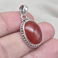 Carnelian Pendant: 925 Sterling Silver Orange Red Gemstone Healing Crystal Jewelry