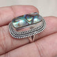 Handmade Abalone Shell 925 Sterling Silver Ring | Boho Ocean Jewelry