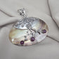 Mother of Pearl Silver Pendant Natural Ruby Cabochon Handmade 925 Sterling Silver Gemstone Jewelry