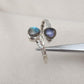 Labradorite Heart Sterling Silver Ring: Adjustable Boho Jewelry